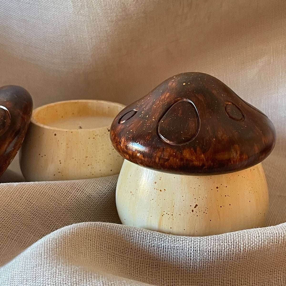 Vela Seta Otoñal — Vela Aromática en Recipiente de Yeso