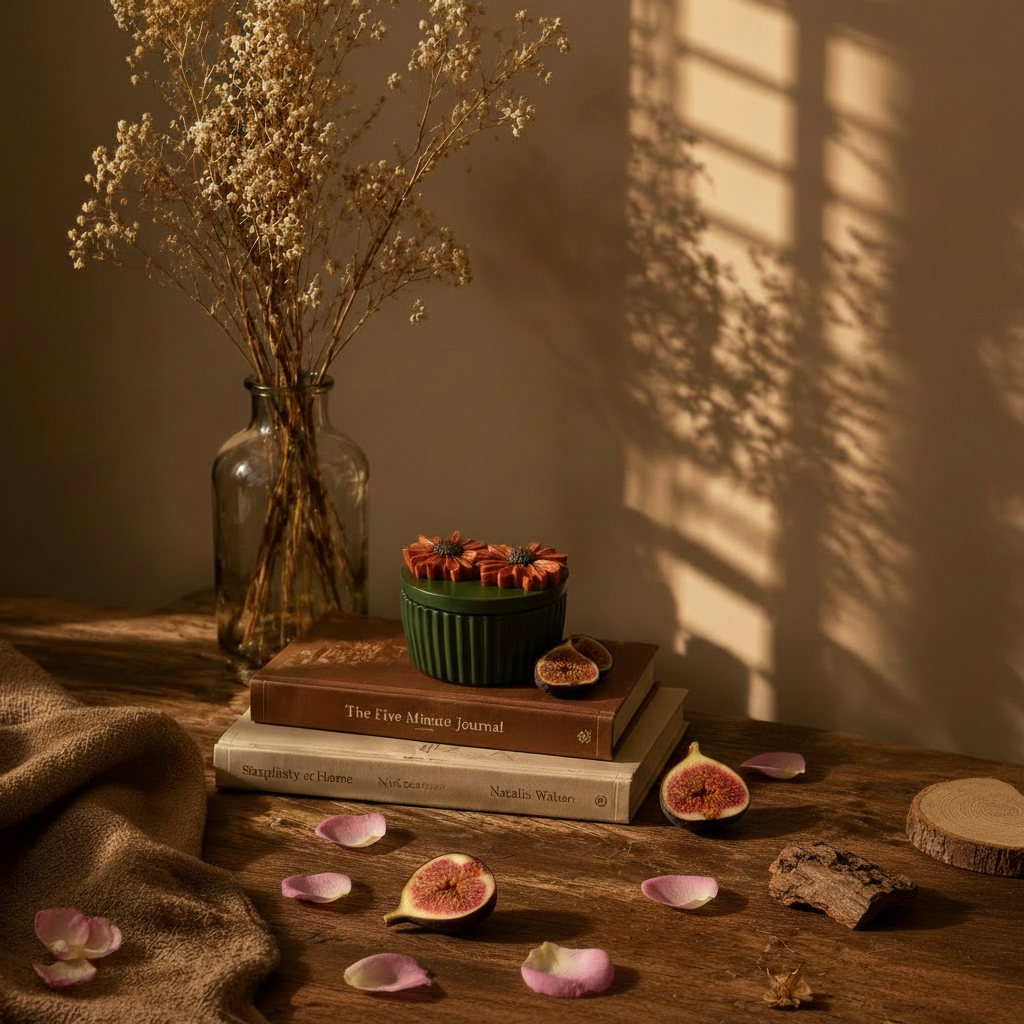Flores de Ocaso — Vela Aromática en Recipiente de Yeso