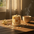 Margarita — lifestyle cozy madera y luz dorada