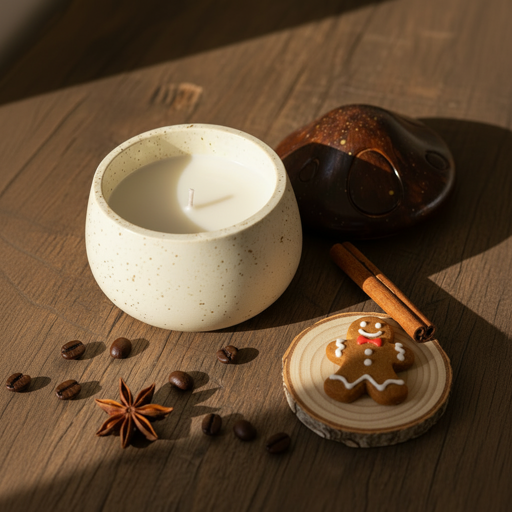 Vela Seta Otoñal — Vela Aromática en Recipiente de Yeso