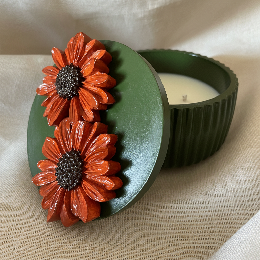 Flores de Ocaso — Vela Aromática en Recipiente de Yeso