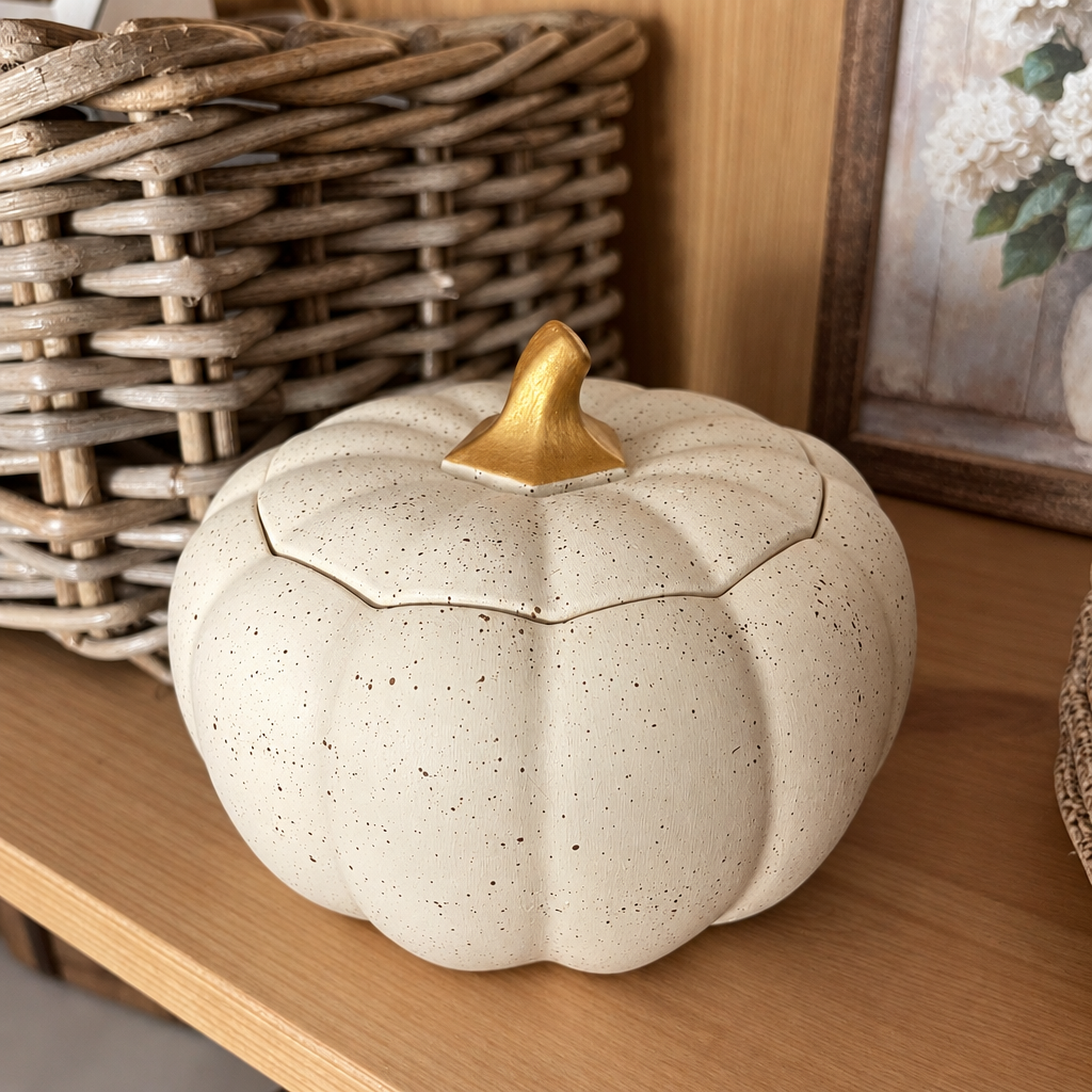 Elegant Pumpkin — Vela Aromática en Recipiente de Yeso