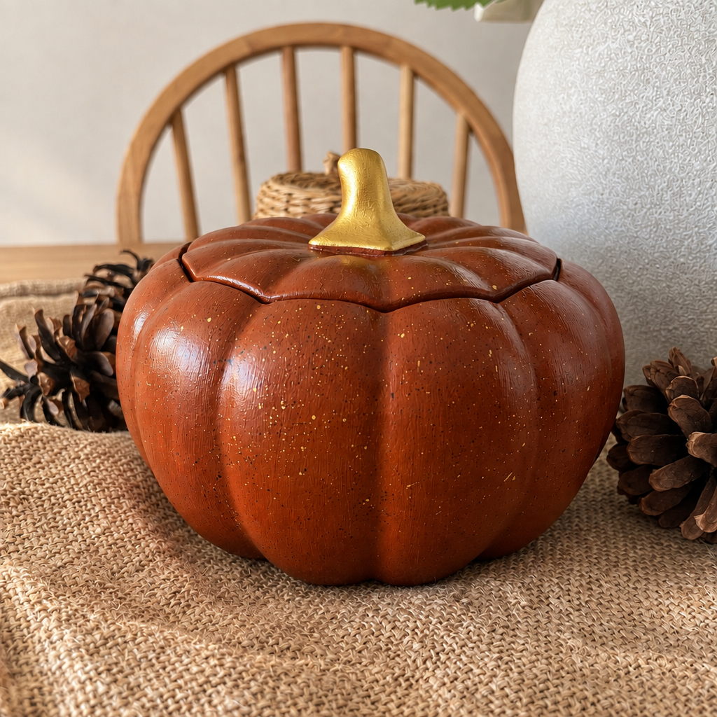 Elegant Pumpkin — Vela Aromática en Recipiente de Yeso