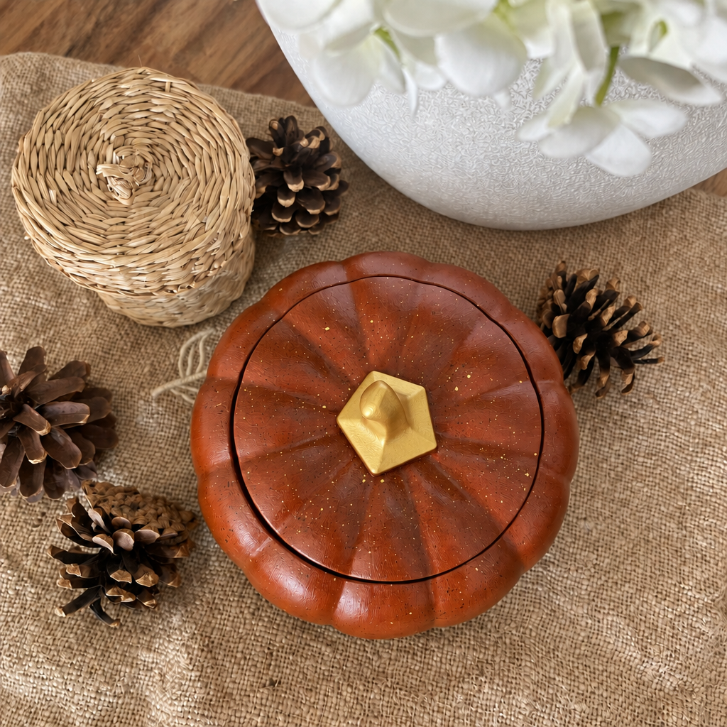 Elegant Pumpkin — Vela Aromática en Recipiente de Yeso